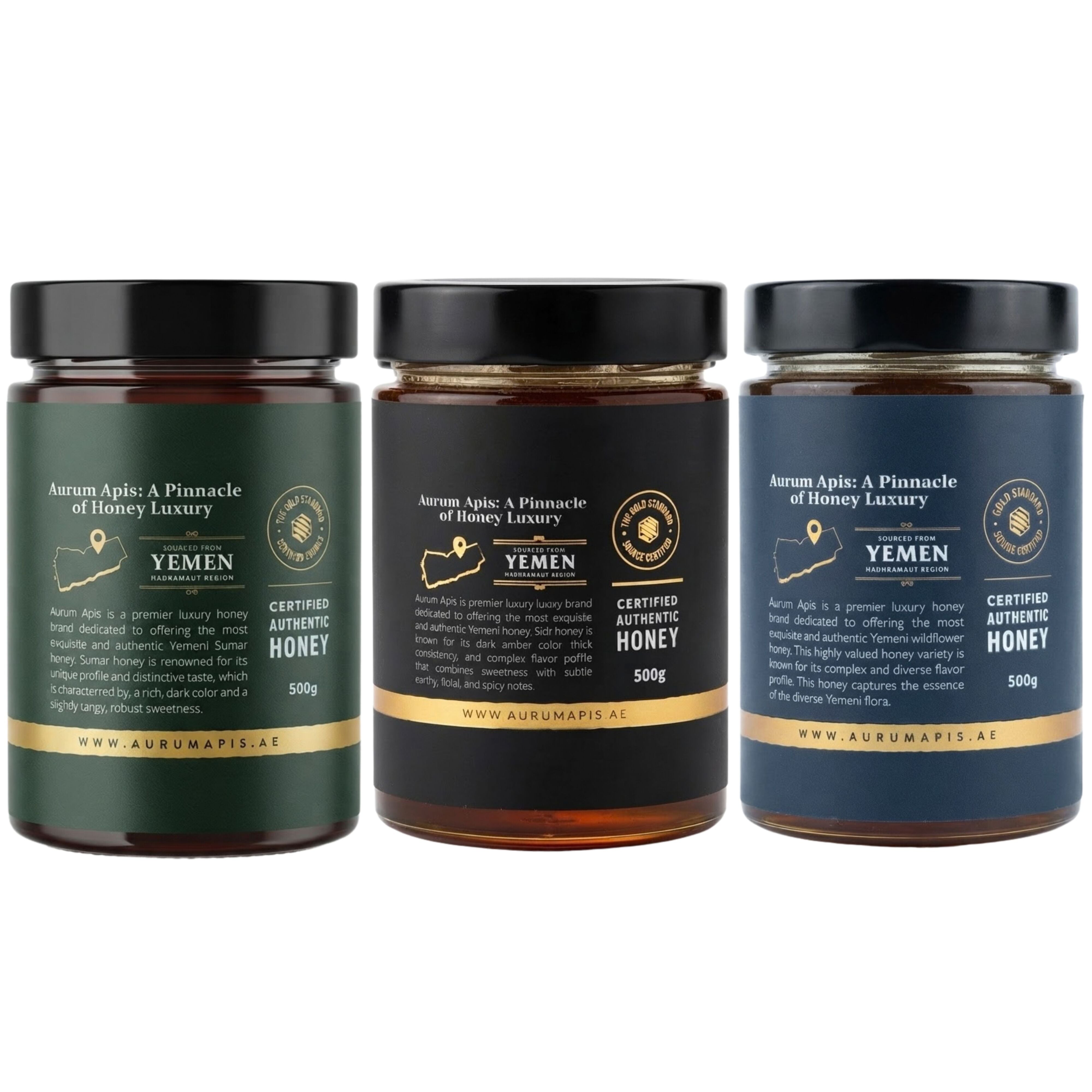 Yemeni Honey Gift Box – Premium 3-Jar Honey Gift Set