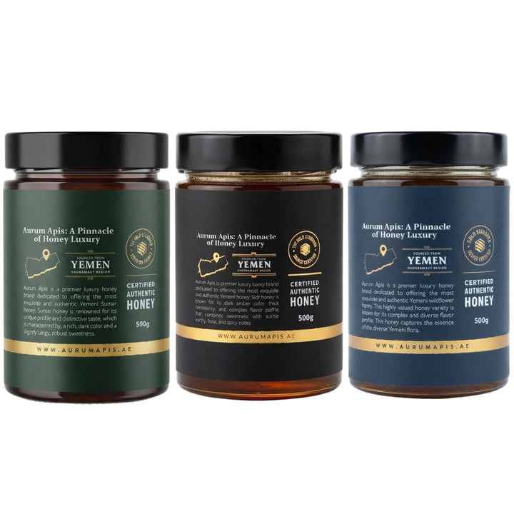 Yemeni Honey Gift Box – Premium 3-Jar Honey Gift Set