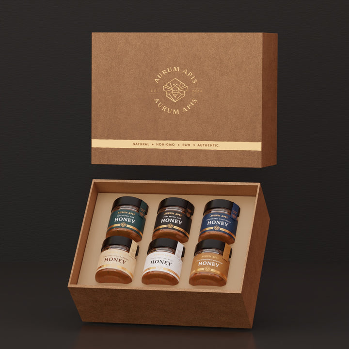 Gift Box of Six Honey | Yemen & Kyrgyzstan | Aurum Apis