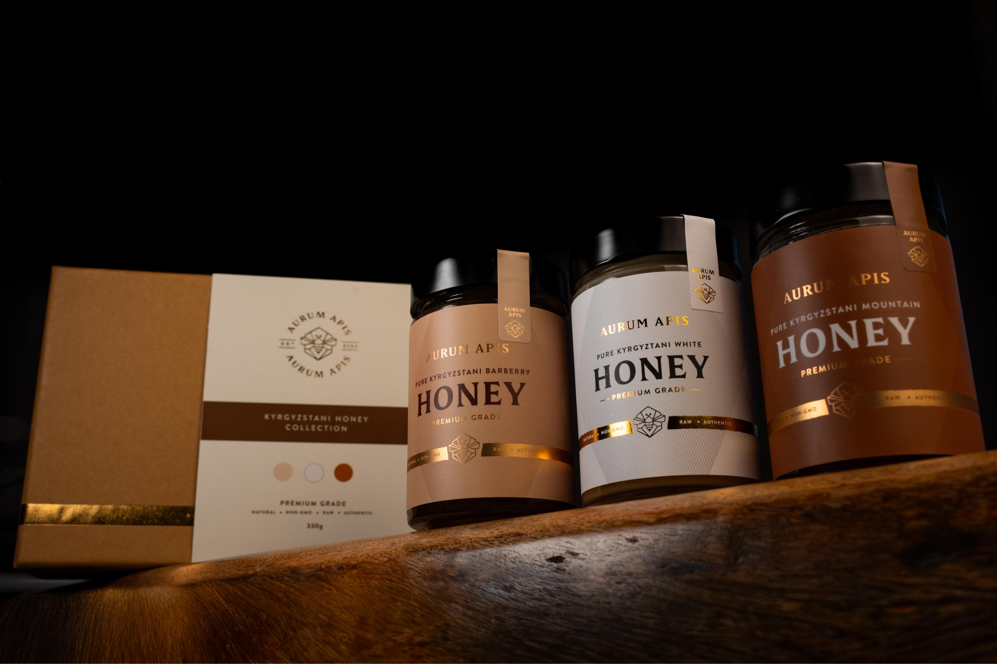 Kyrgyzstani Honey Gift Box- (Pack of 3) Premium Grade Raw & Pure Honey