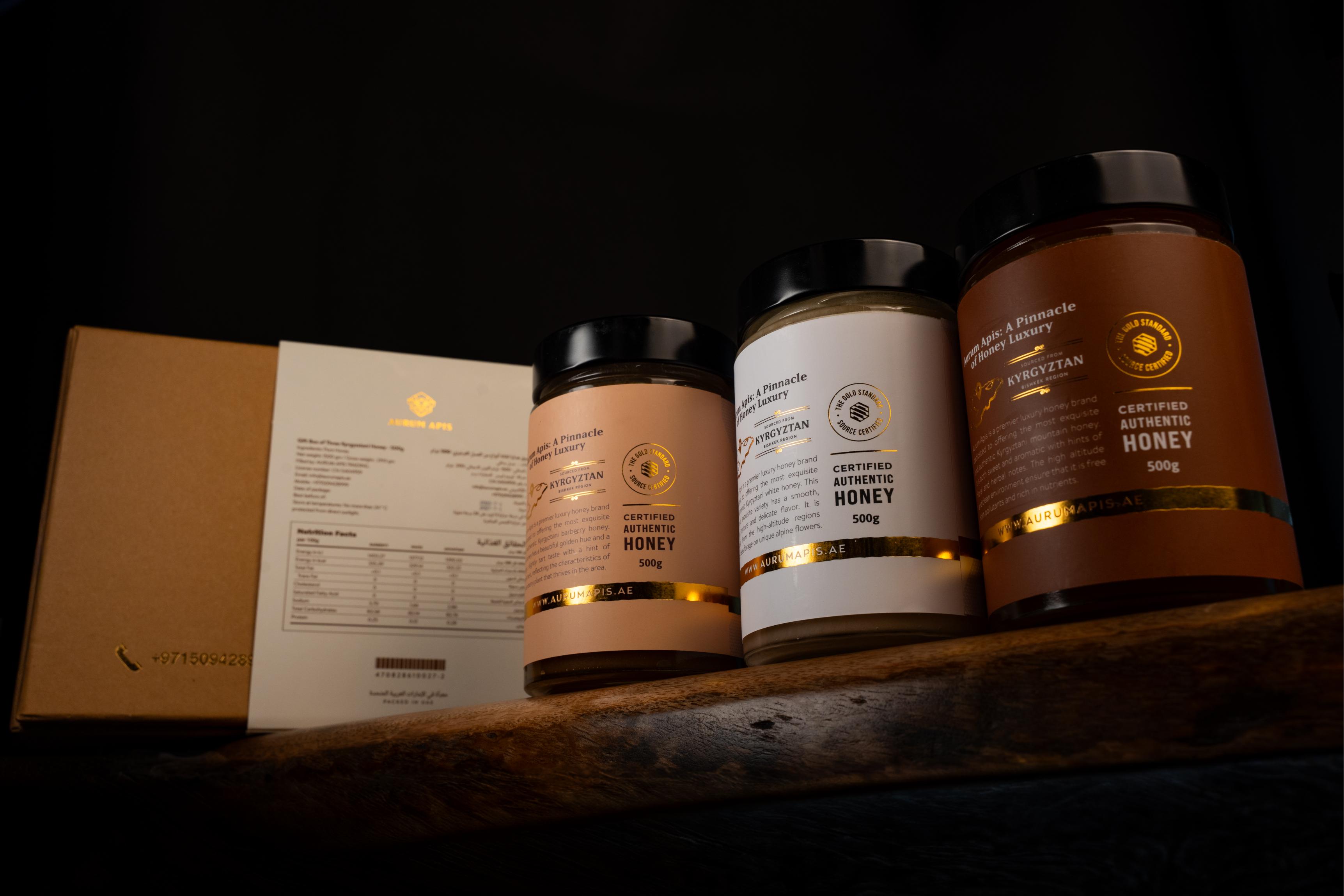 Kyrgyzstani Honey Gift Box- (Pack of 3) Premium Grade Raw & Pure Honey