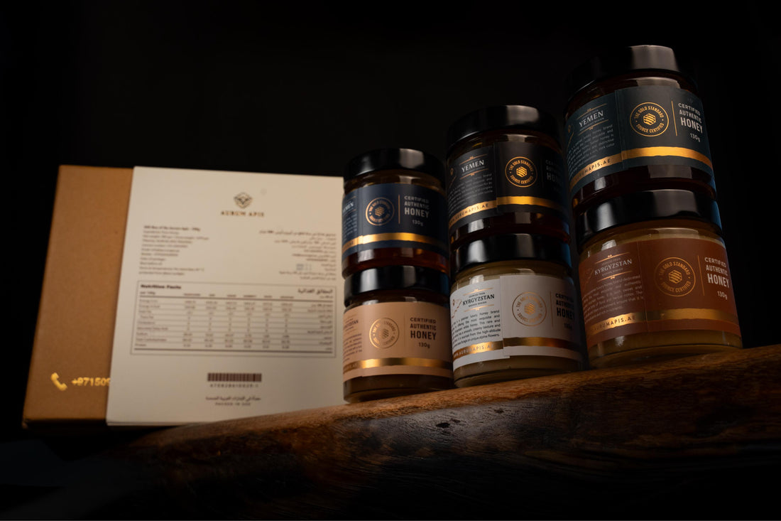 Yemeni & Kyrgyzstani Honey Gift Box (Pack of 6) - Premium Grade Raw Honey