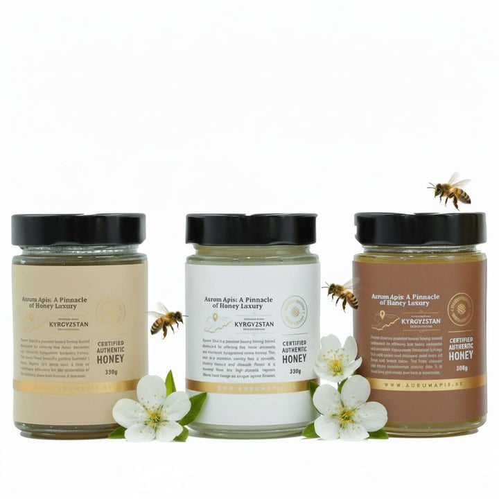 Kyrgyzstani Honey Gift Box- (Pack of 3) Premium Grade Raw & Pure Honey