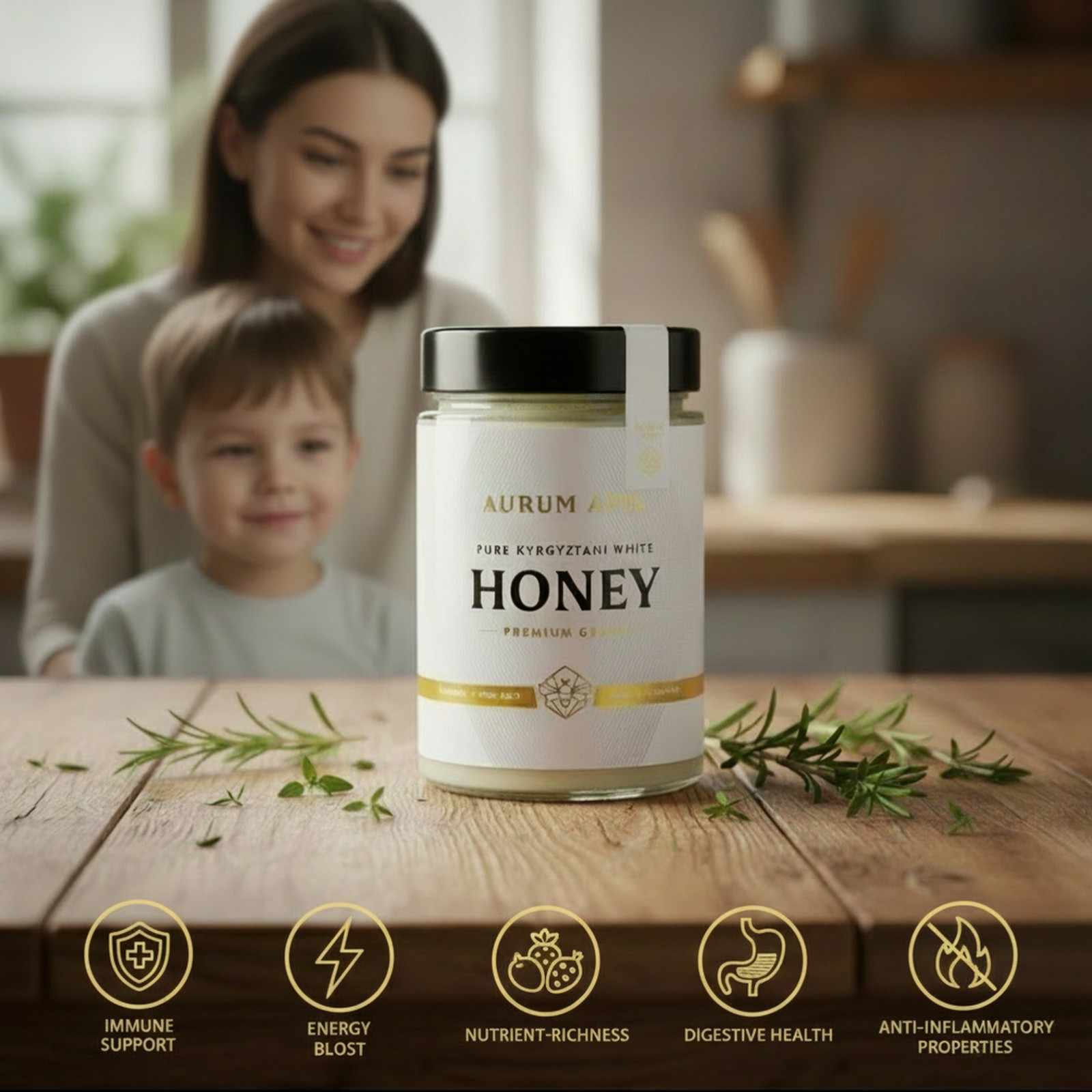 Kyrgyzstani White Honey 100% Raw Organic Pure Honey