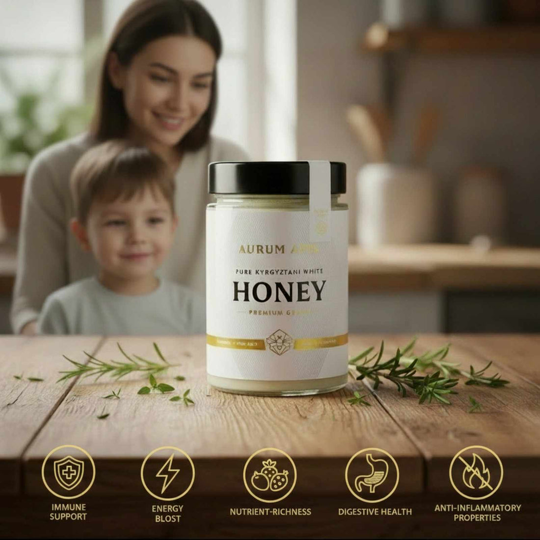 Kyrgyzstani White Honey 100% Raw Organic Pure Honey