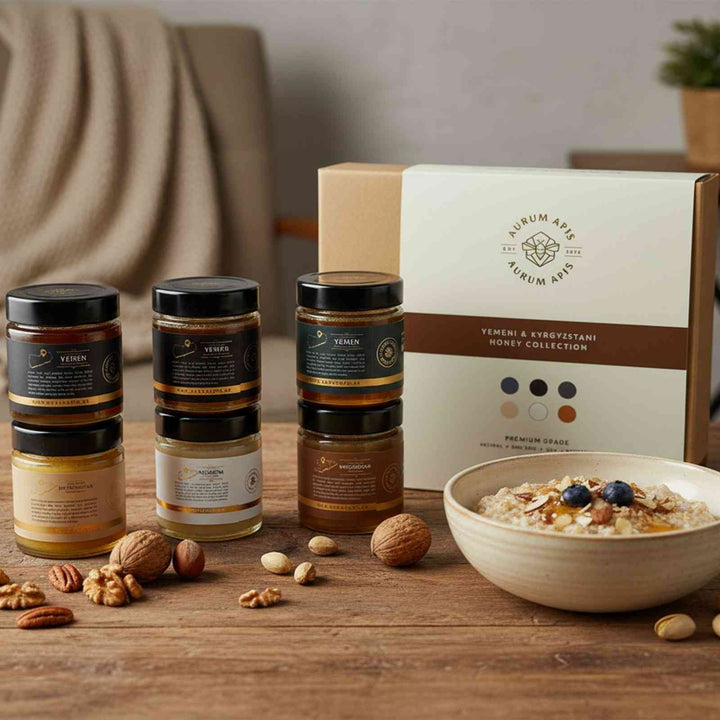 Yemeni & Kyrgyzstani Honey Gift Box (Pack of 6) - Premium Grade Raw Honey